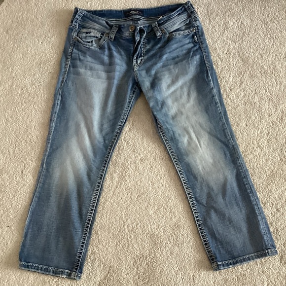 Silver jean capris - Picture 1 of 5
